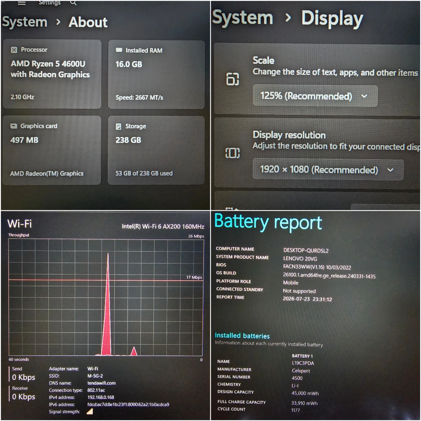Windows 11 Pro, Lenovo ThinkBook G2 Laptop 16gb 256gb SSD - photo 5