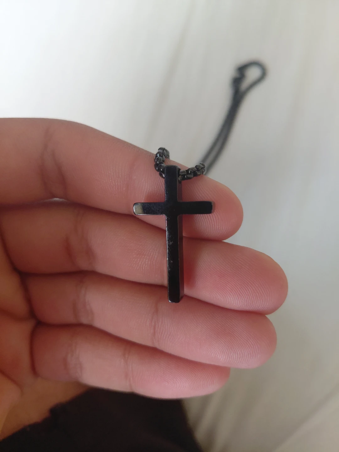 Black Cross Necklace stainless steel - photo 3