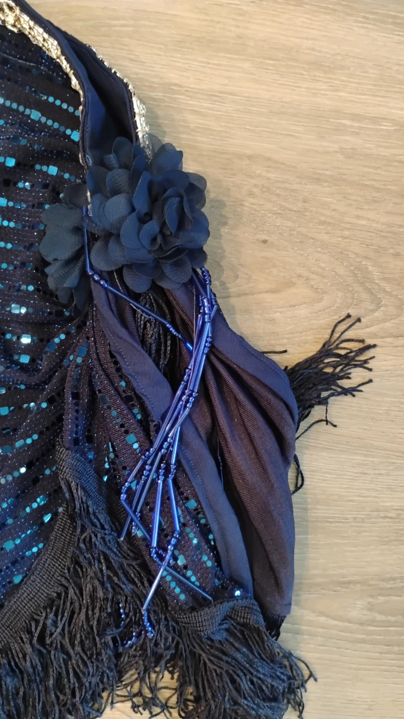 Sparkly Blue Sequined hip scarf for bellydance - photo 4