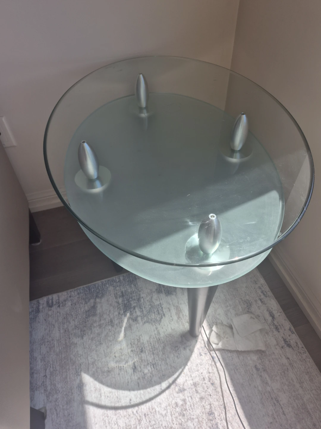 Modern 2-Shelf Glass Side Table