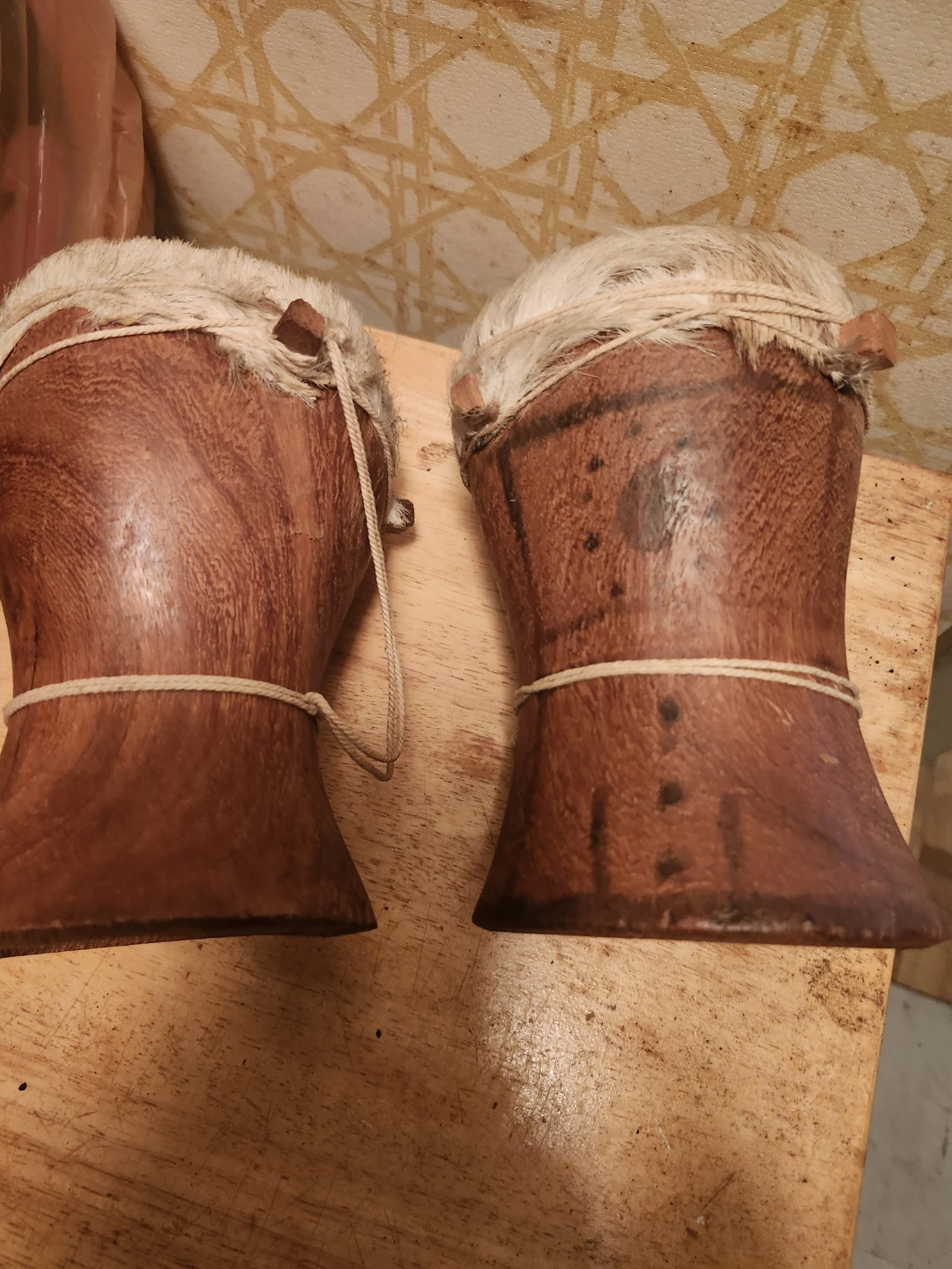 Handmade Wooden Djembe Drums - Pair - photo 5