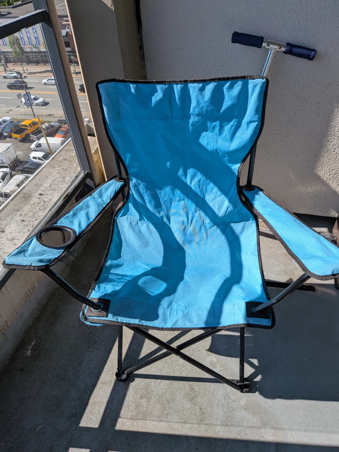 Blue Folding Camp Chair with Cup Holder ( set of 2)