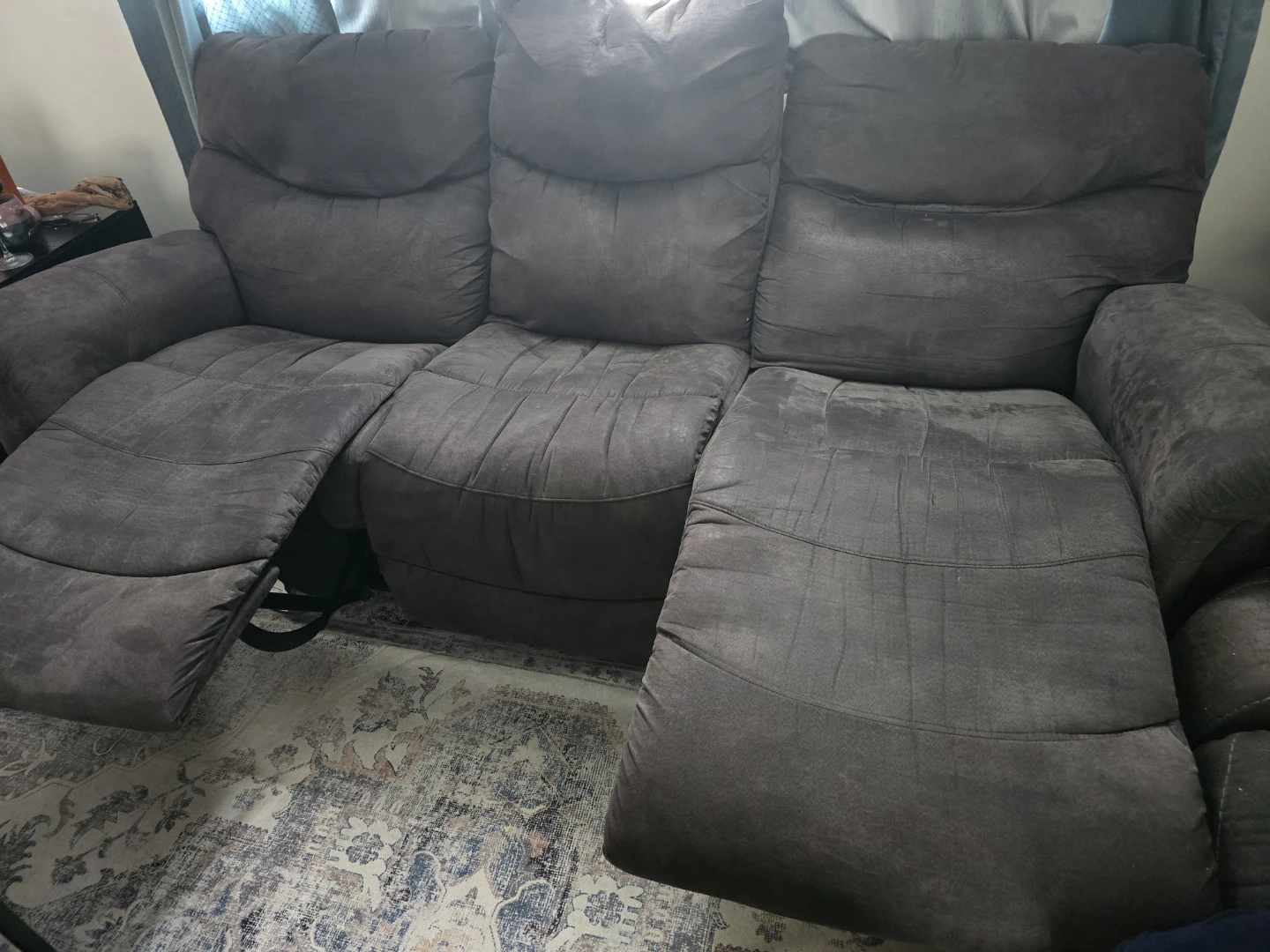 Lazyboy Grey Reclining Sofa - photo 2
