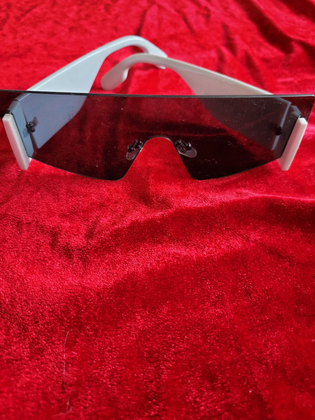 White Framed Wrap Around Sunglasses - photo 2