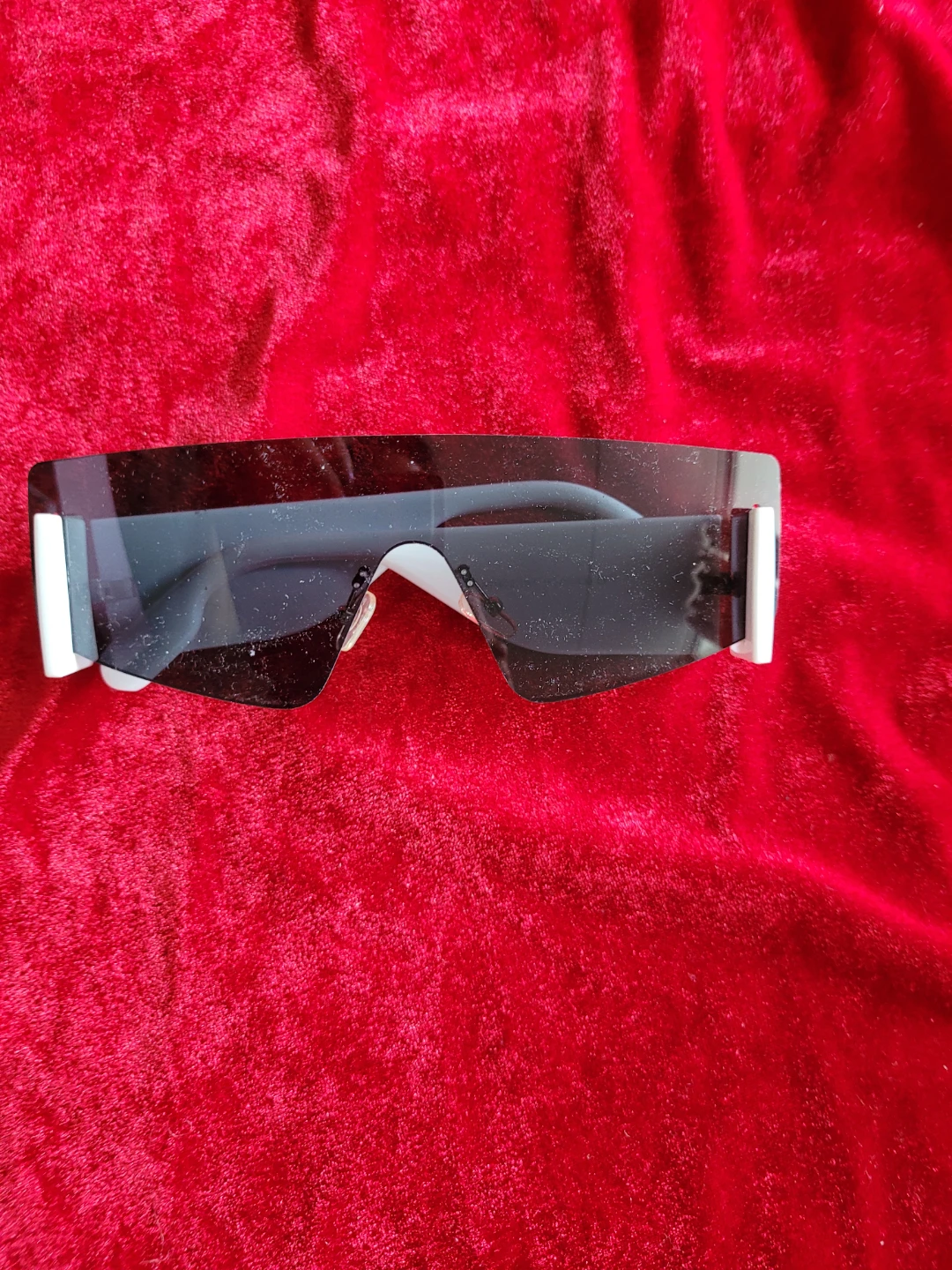 White Framed Wrap Around Sunglasses - photo 3
