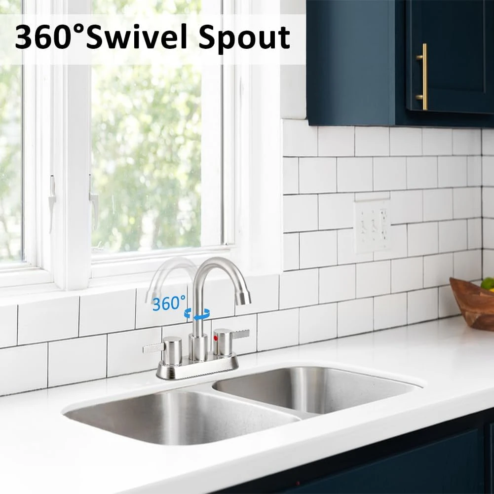 Silver 4 Inch Center Commercial Bar Sink Faucet - photo 4