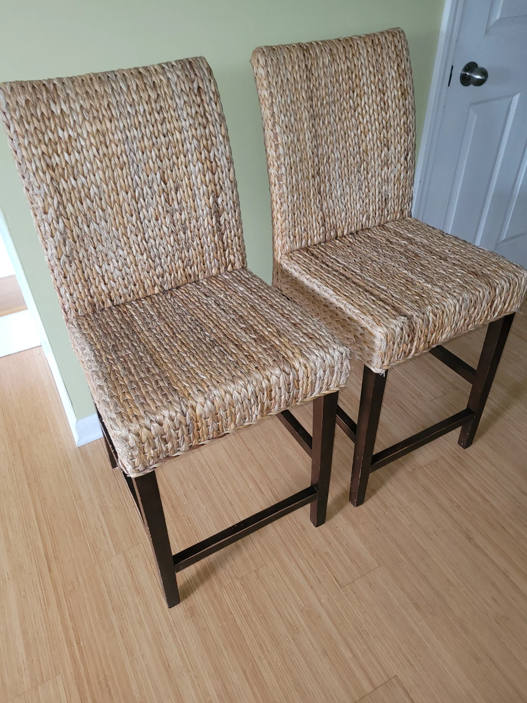 Woven Bar Stools - Set of 2