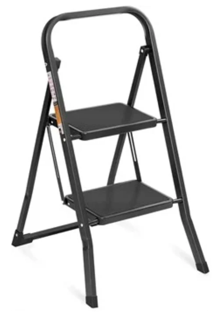 Black 2-Step Folding Step Stool
