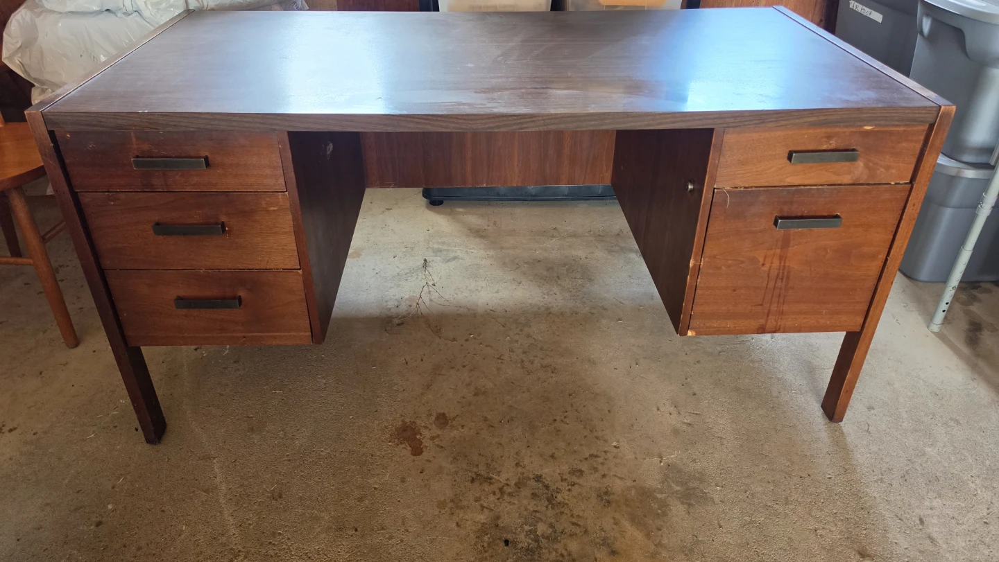 Wooden Desk with Drawers