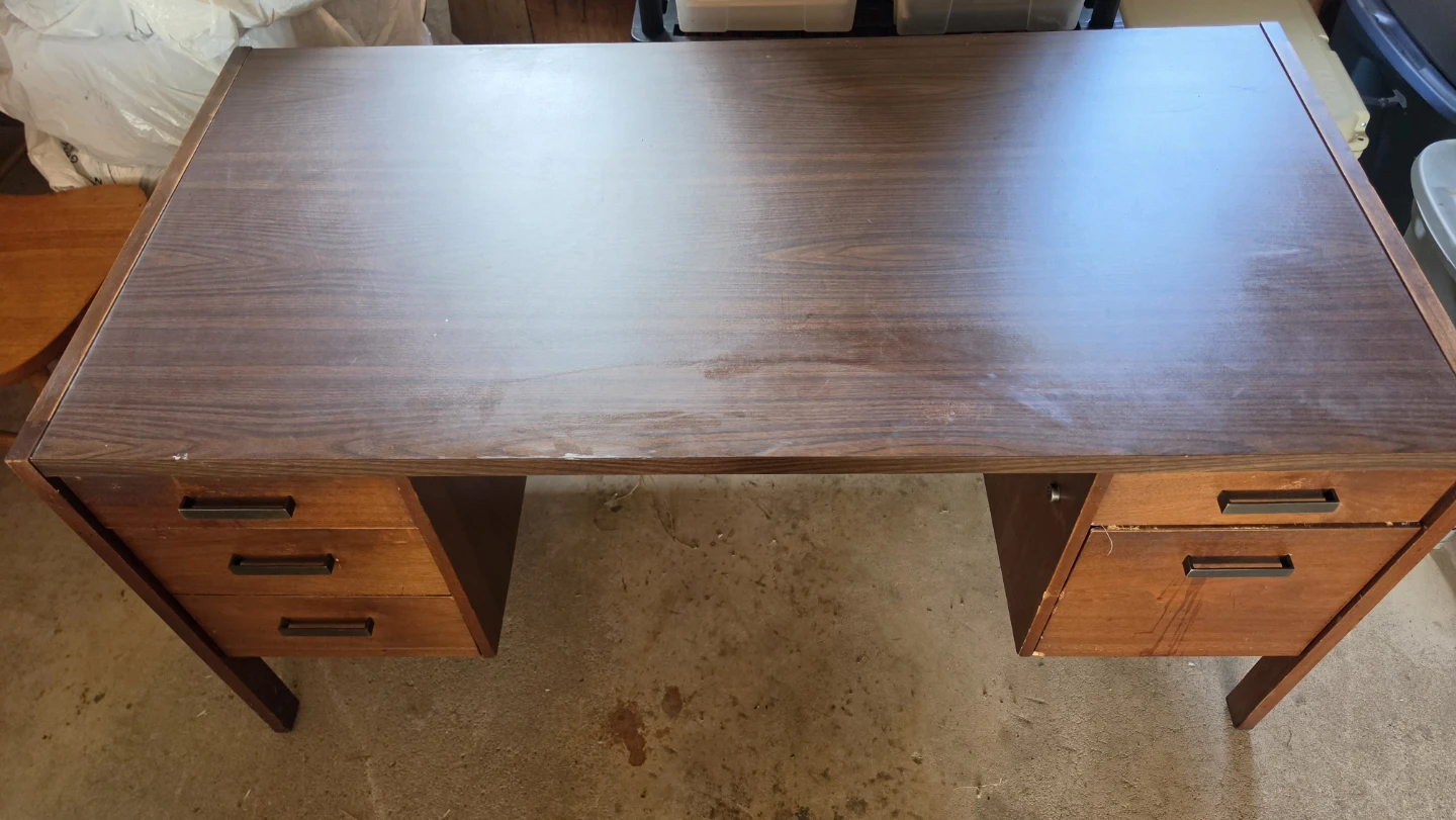 Wooden Desk with Drawers - photo 2