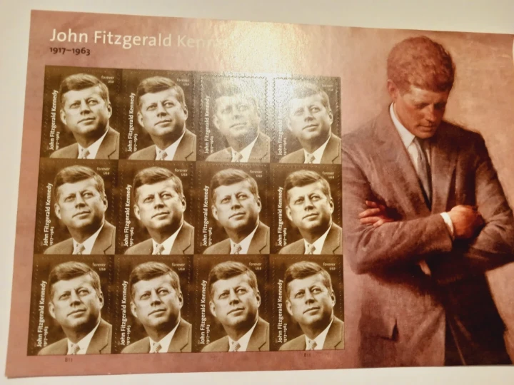 John Fitzgerald Kennedy Forever Stamps Sheet. - photo 2