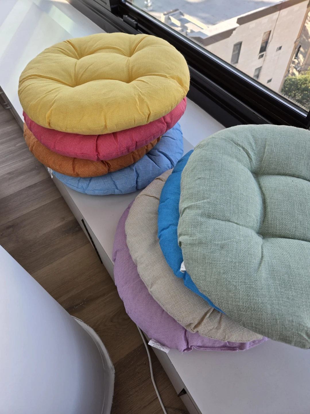 Round Tufted Seat Cushions (Set of 8)