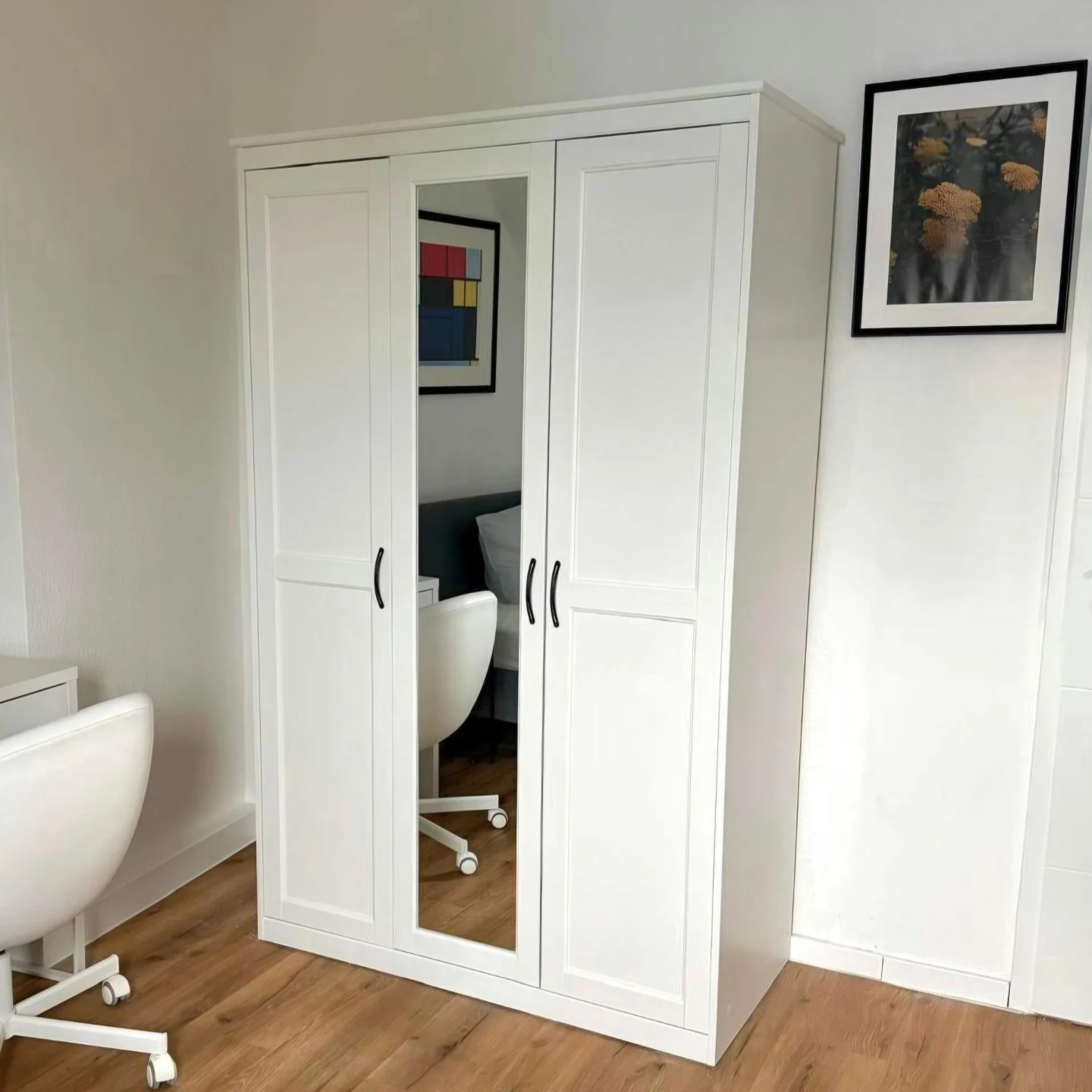 Delivery Available: Wardrobe closet with mirror door