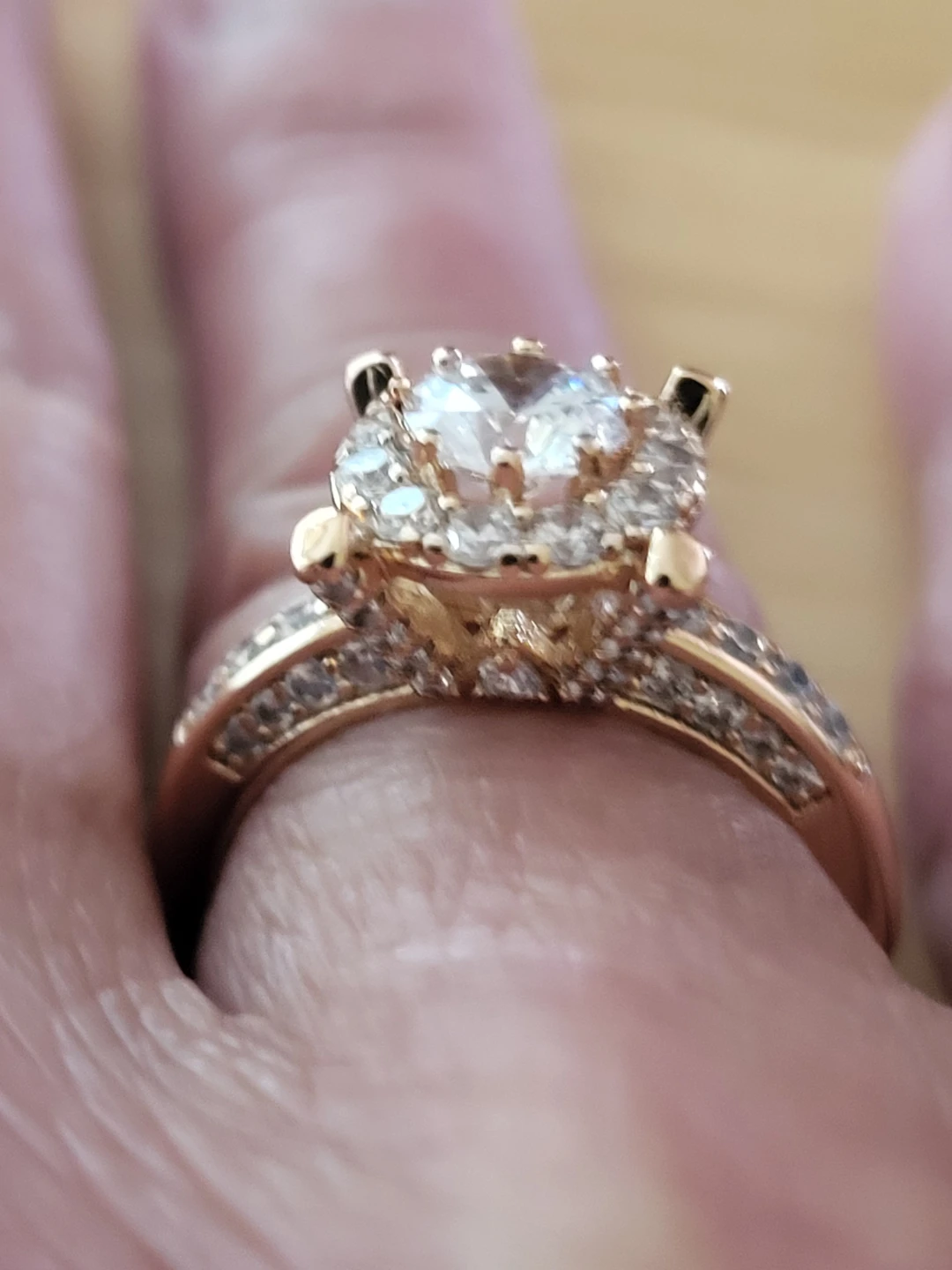 Rose Gold Diamond Halo Ring