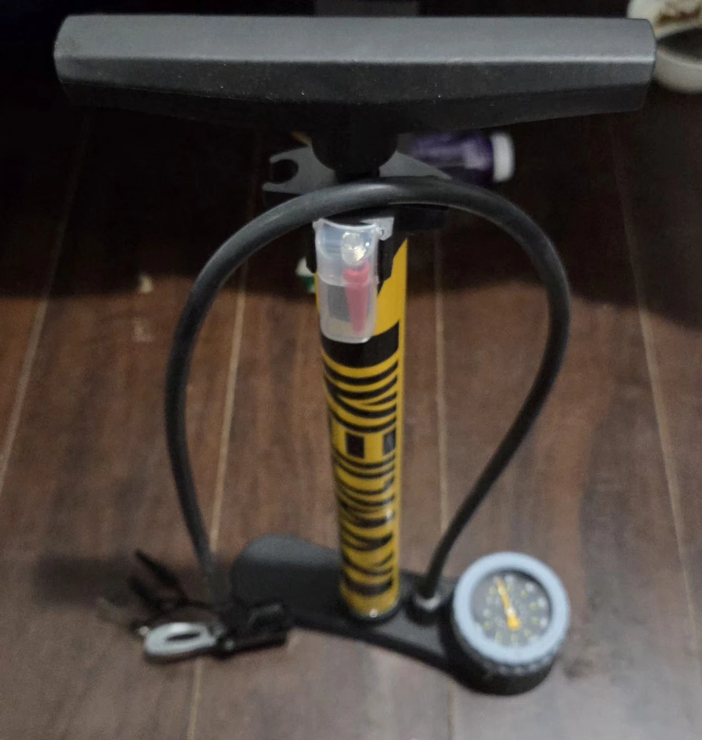 Yellow Bike Floor Pump with Gauge - photo 2