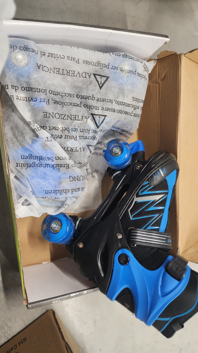 LIRENGUI Roller Skates Black/Blue (Size 4-7)