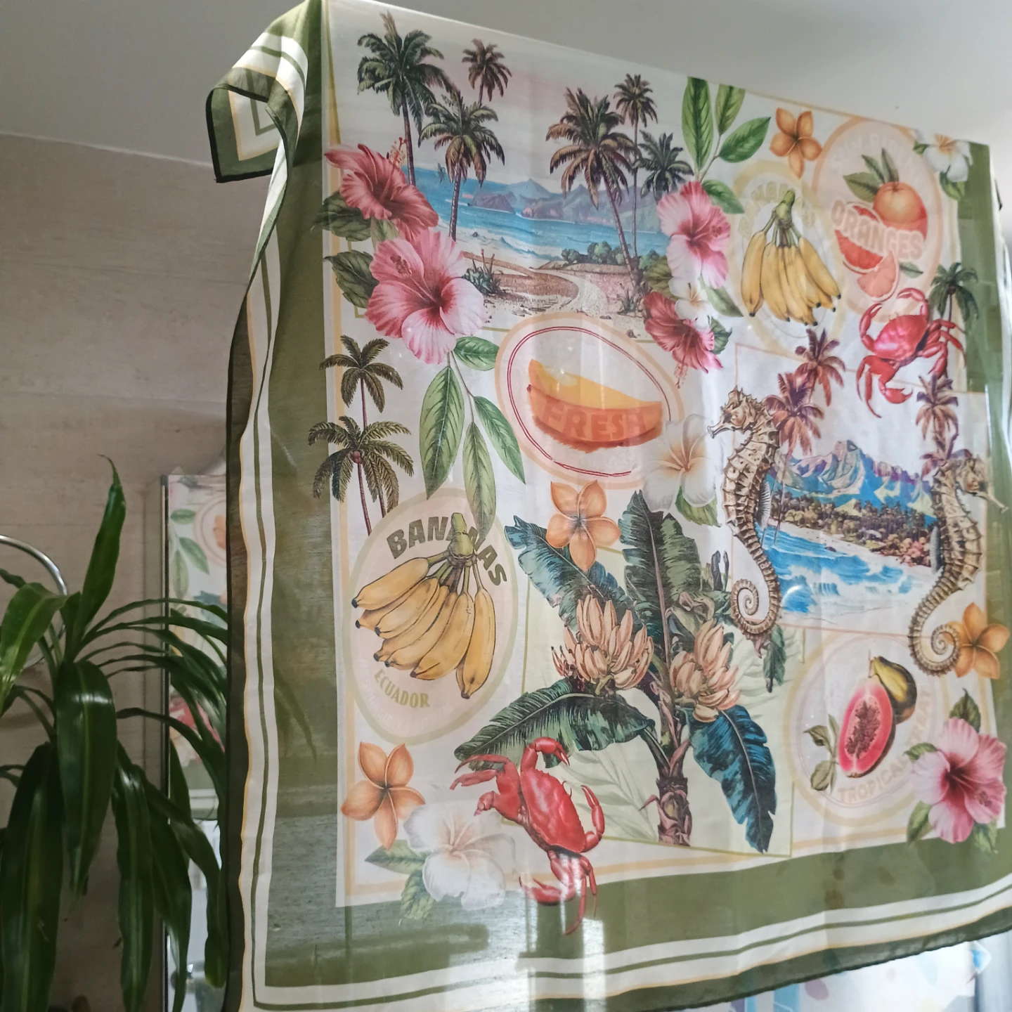 Tropical Beach Scene Scarf