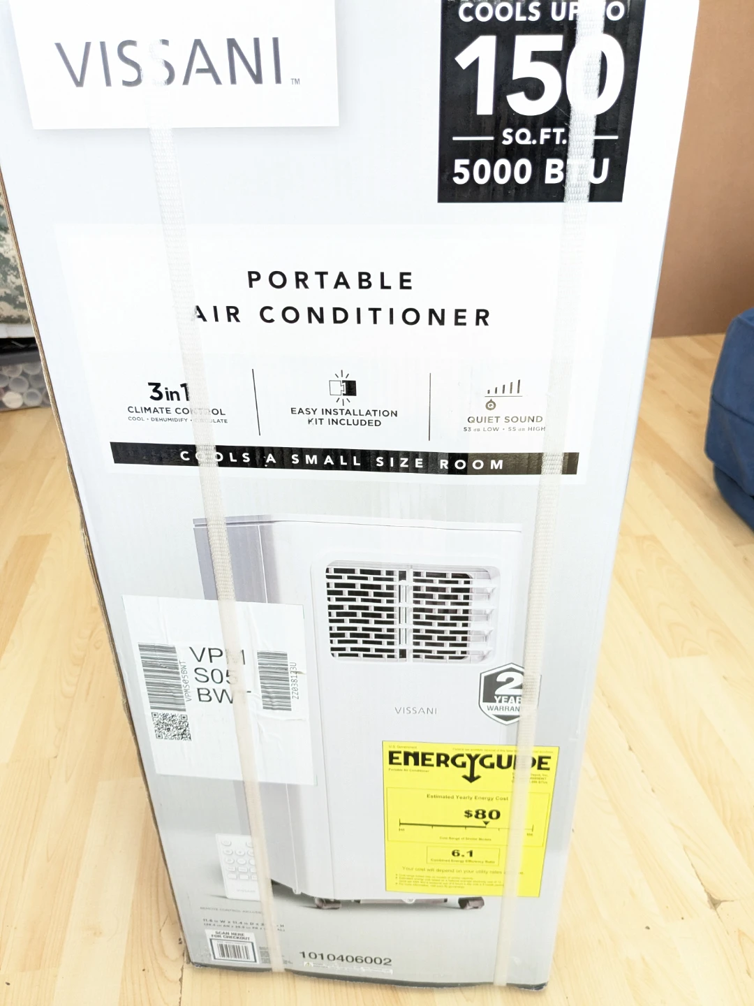 5,000Btu Vissani PORTABLE AC Unit with Remote Control