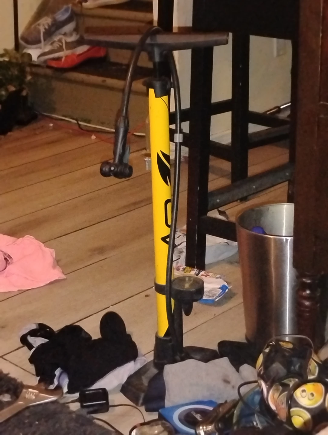 Yellow Floor Bike Pump