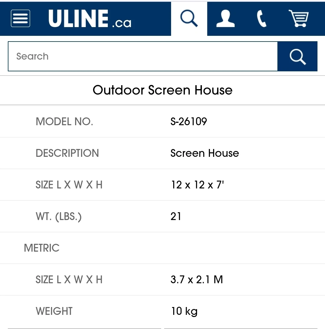 Uline Outdoor Screen House - photo 2