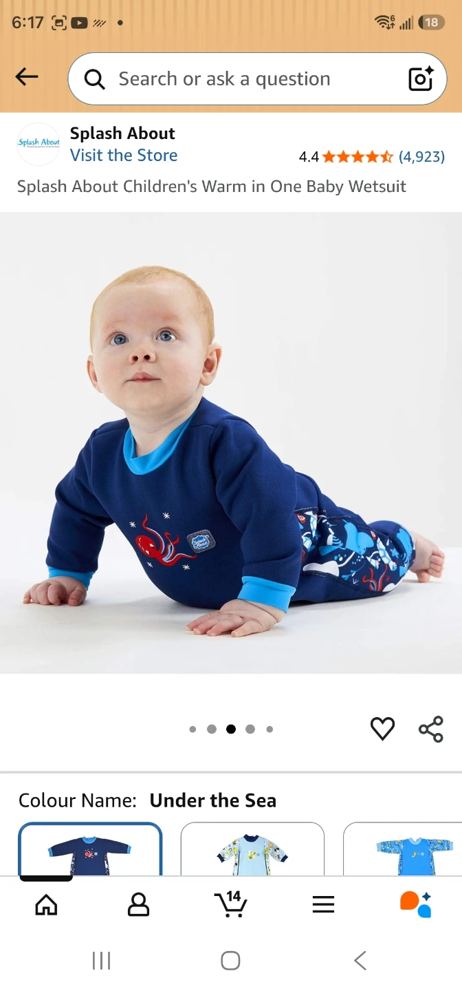 Splash About Children's Warm in One Baby Wetsuit - photo 2
