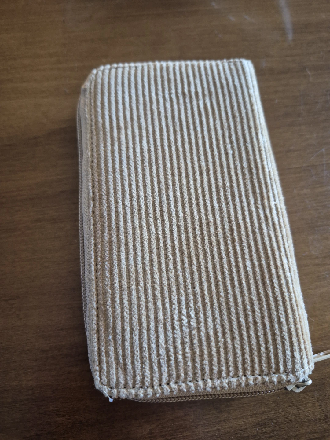 Tan Corduroy Zip-Around Wallet - photo 2