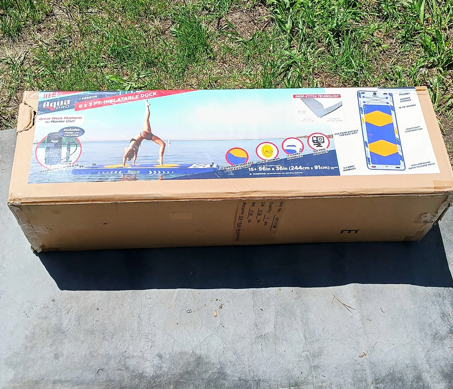 Aqua Leisure 8' x 3' Inflatable Marine Deck/Yoga Mat - photo 4