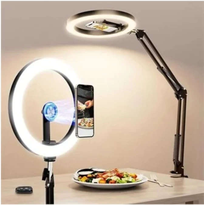 Ring Light with Phone Holder and Adjustable Arm