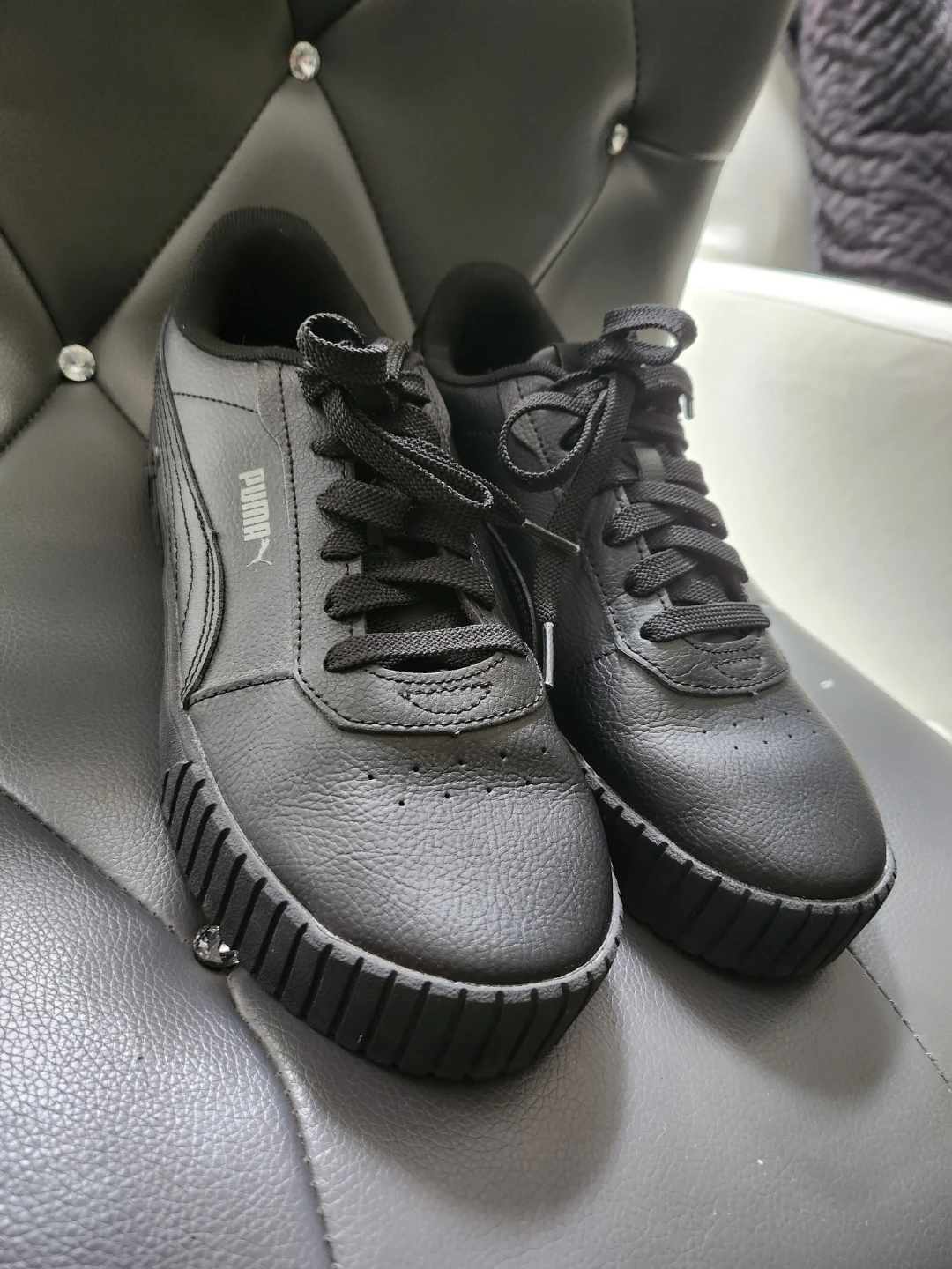 Puma Black Leather Sneakers
