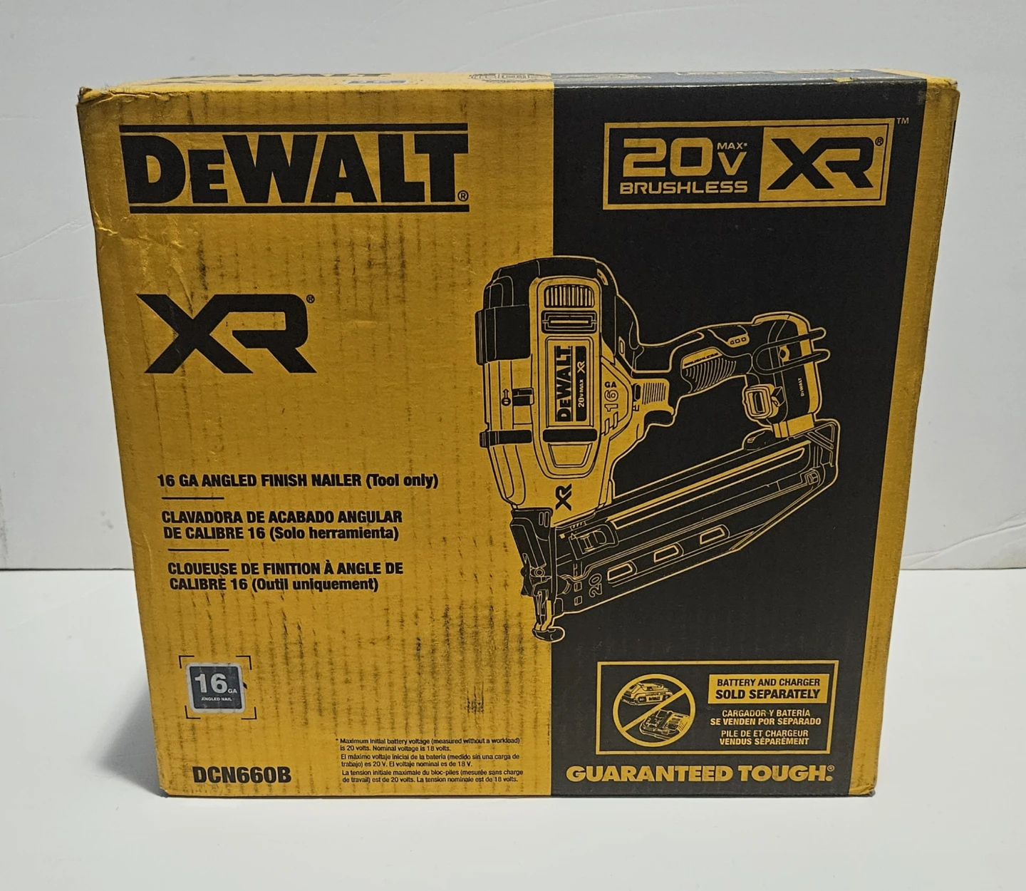DEWALT 20V MAX XR 16 GA Angled Finish Nailer (Tool Only) DCN660B