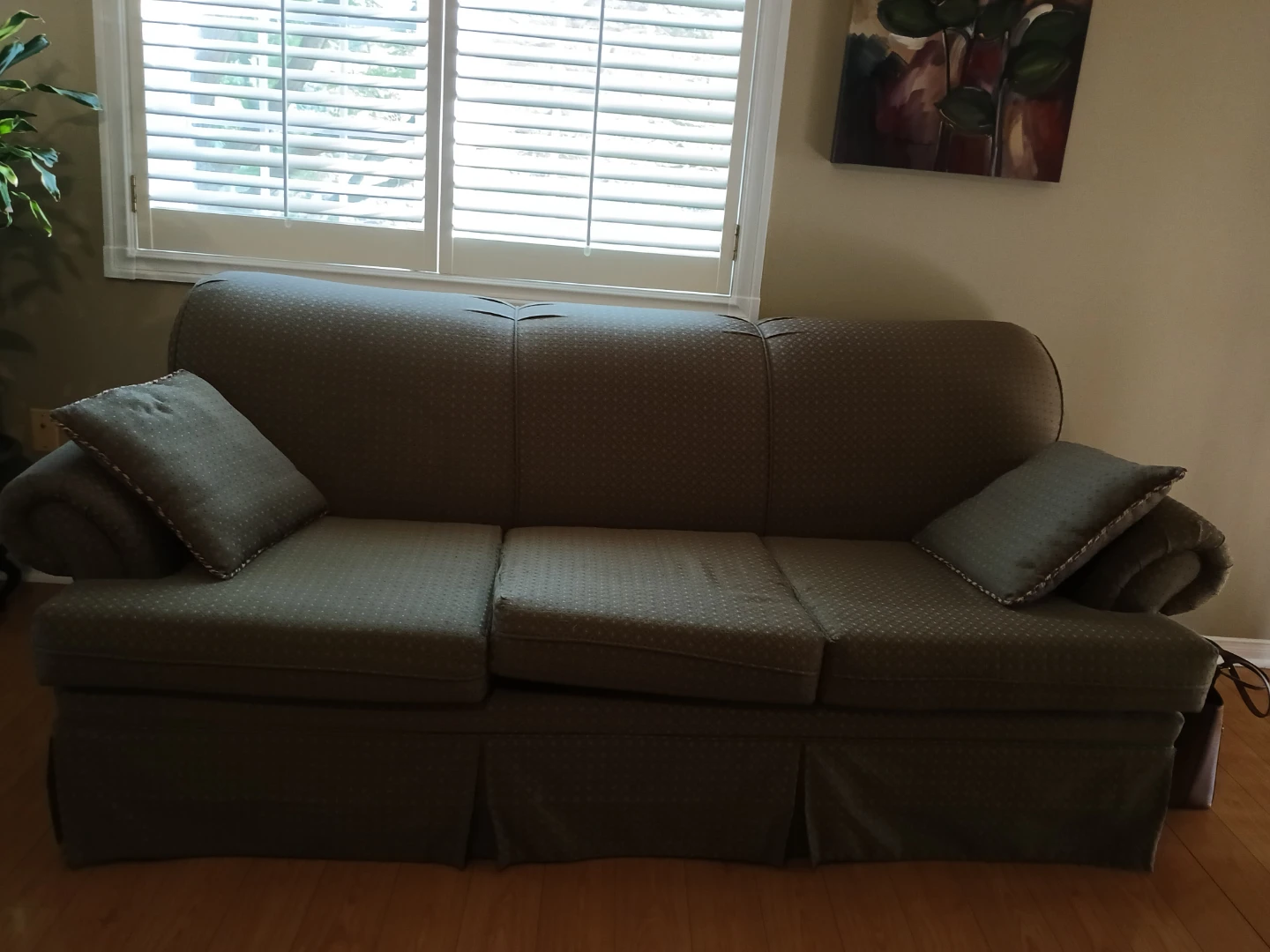 Brown patterned loveseat sofa - photo 2