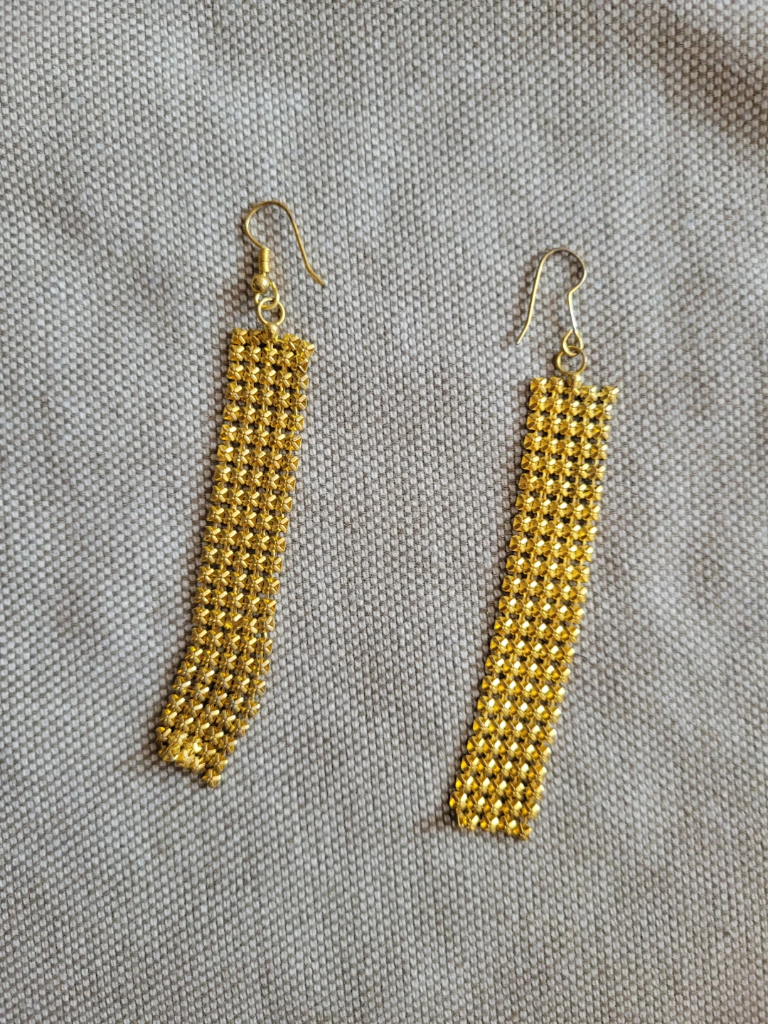 Gold Tone Beaded Drop Earrings