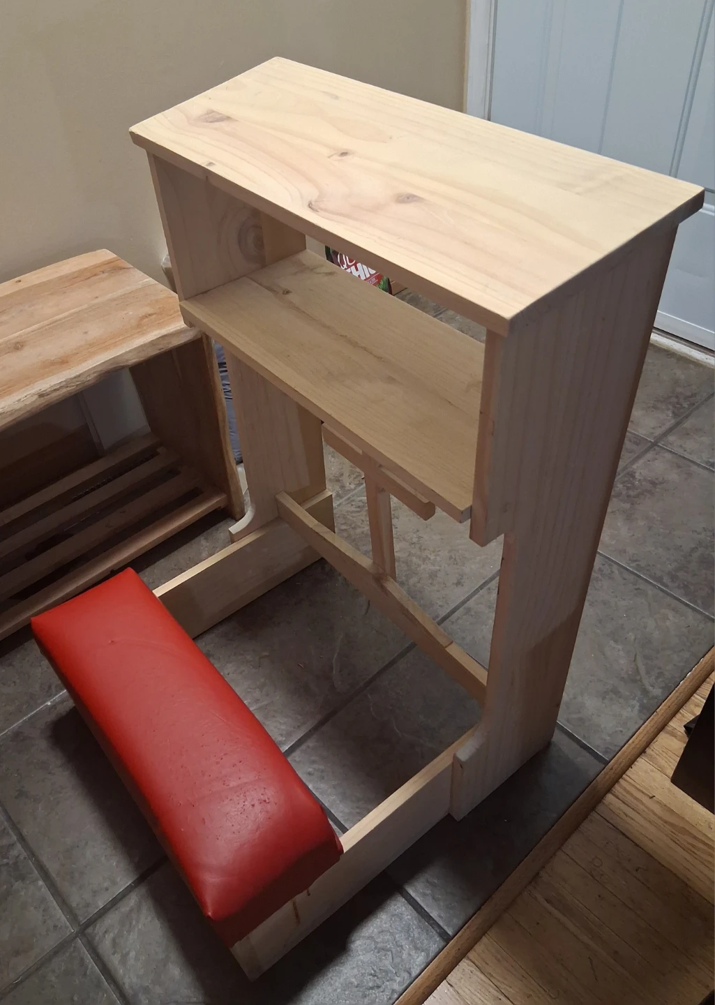 Wooden Kneeler  with Shelf