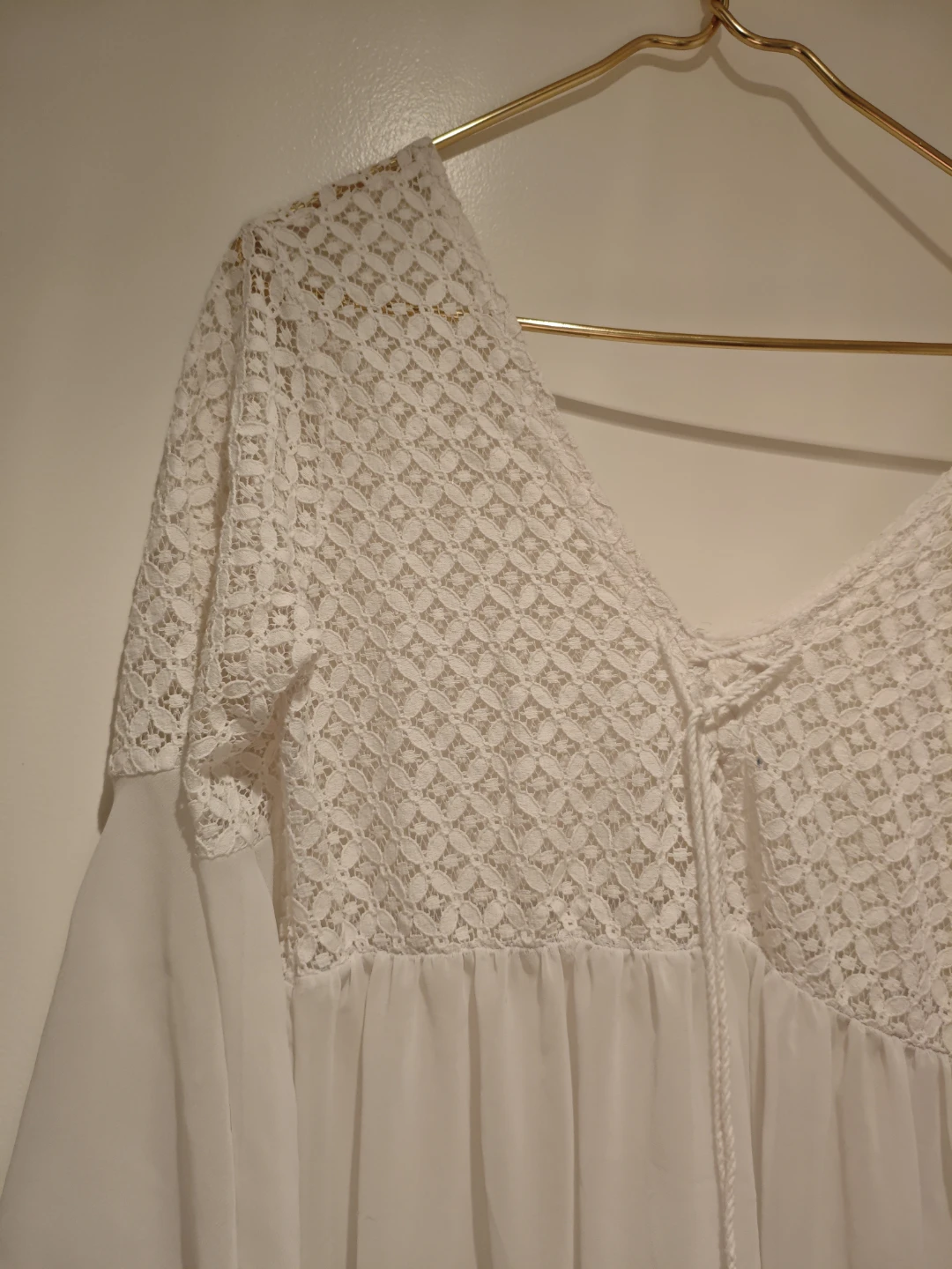White Lace Trim Maxi Dress - photo 3