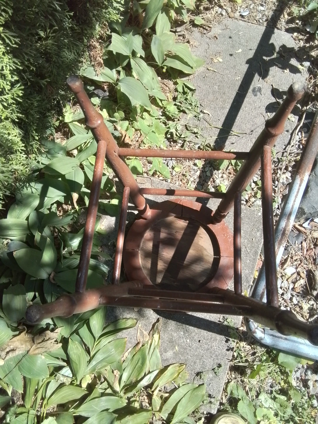 Antique 22" Oak Counter Stool – Turned Legs & Double-Ring - photo 5