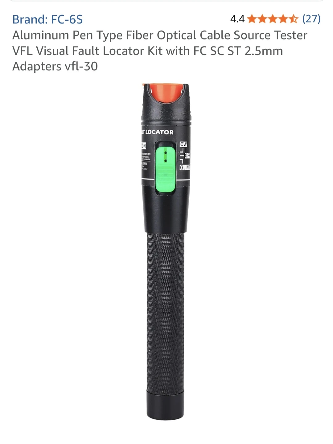 Pen Type Fiber Optical Cable Visual Fault Locator 30mW