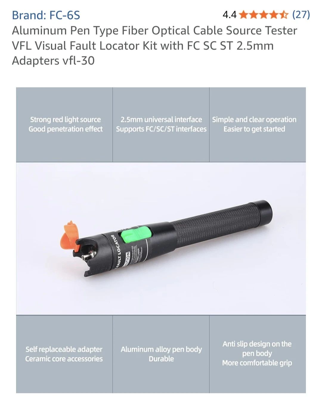 Pen Type Fiber Optical Cable Visual Fault Locator 30mW - photo 3