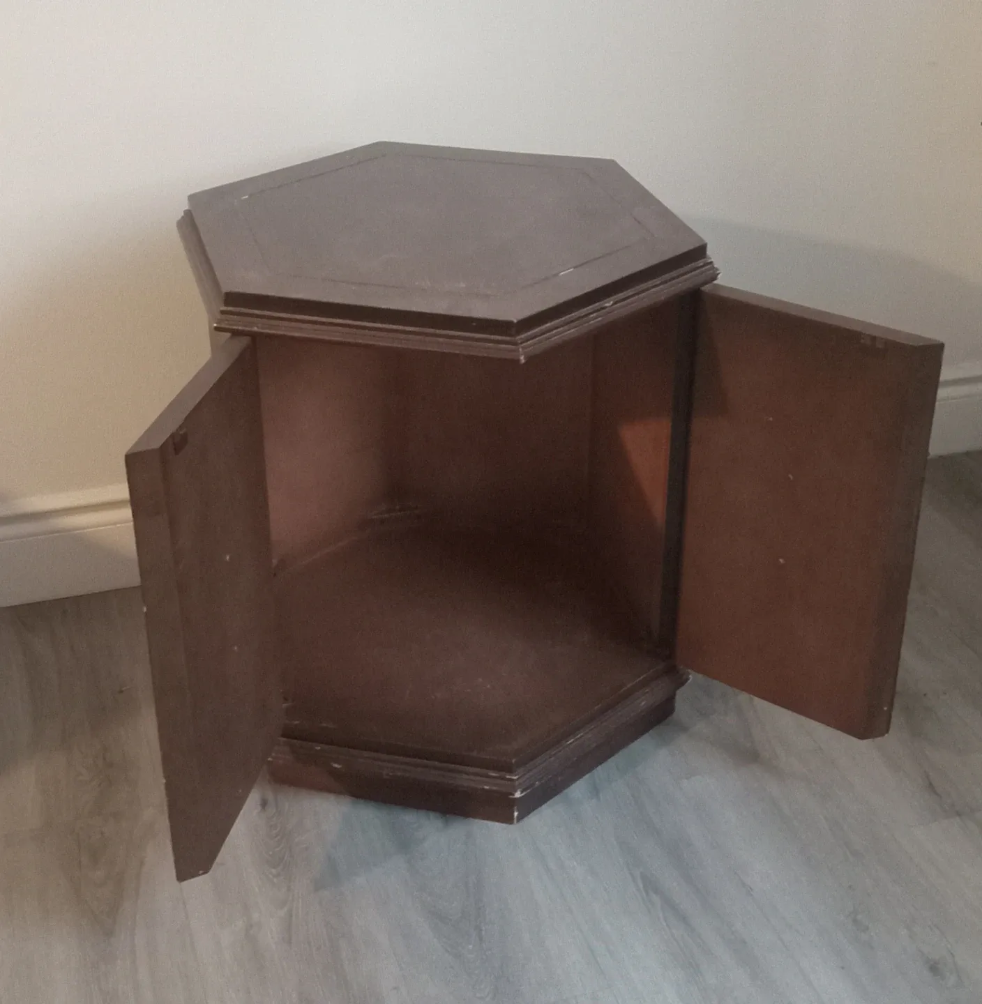 Vintage Hexagonal Side Table and mirror - photo 2