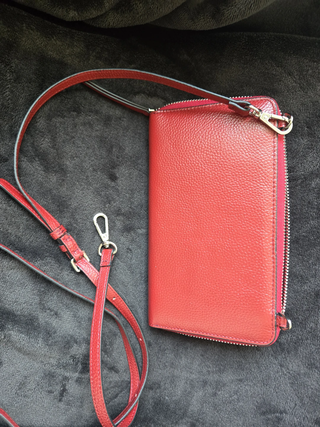 DANIEL Red Leather Wallet with Strap - photo 4