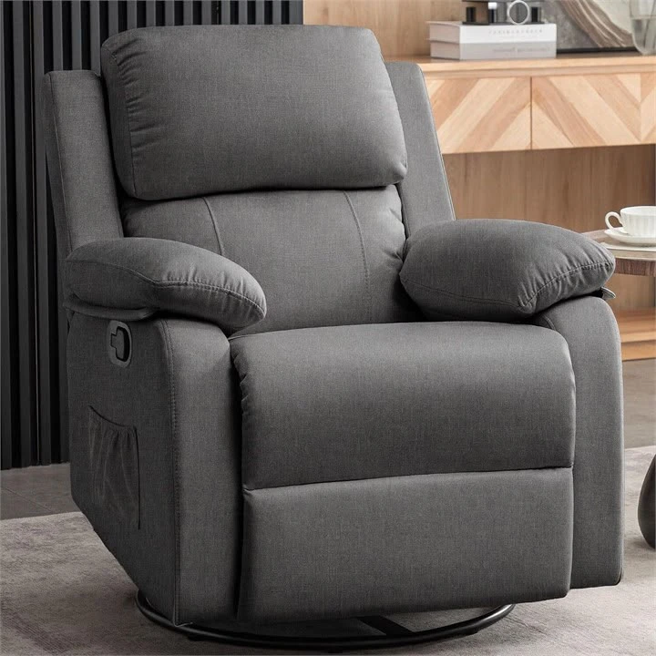 Grey Swivel Recliner Chair