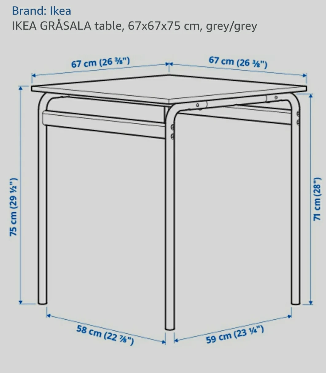 IKEA GRÄSALA Table - Grey - photo 2