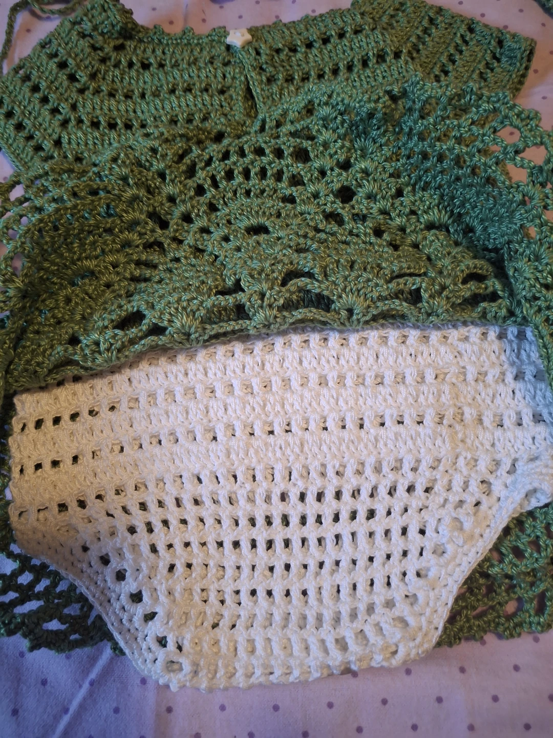 Hand-Crocheted Baby Dress, Shoes, and Headband Set - photo 3