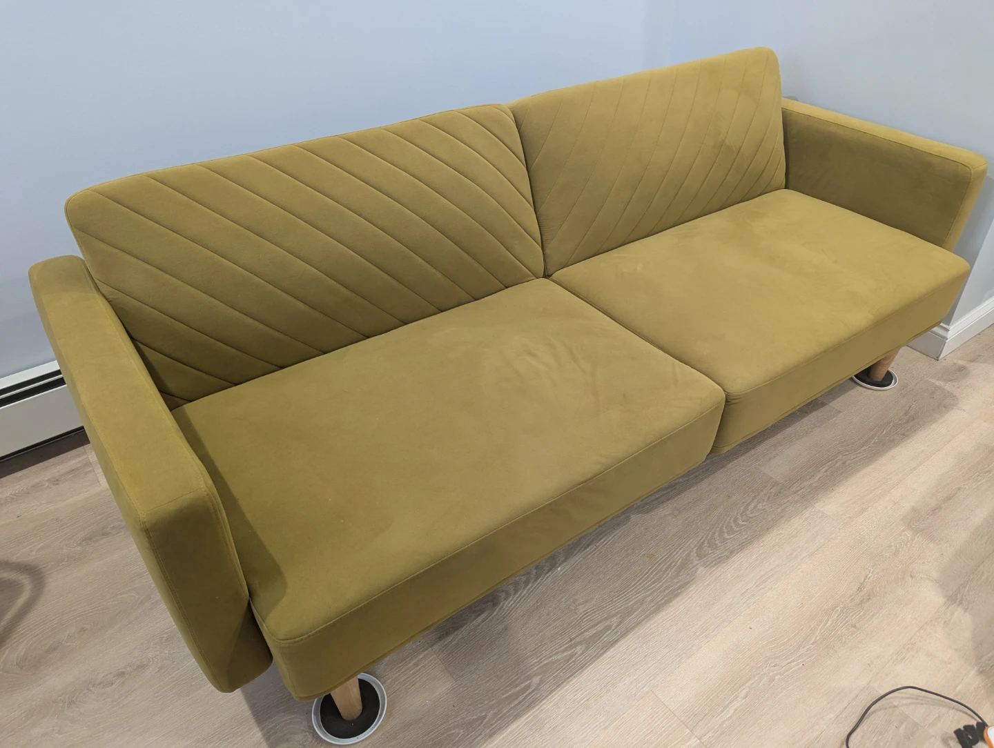 MOVING SALE: Velvet Convertible Futon Sofa
