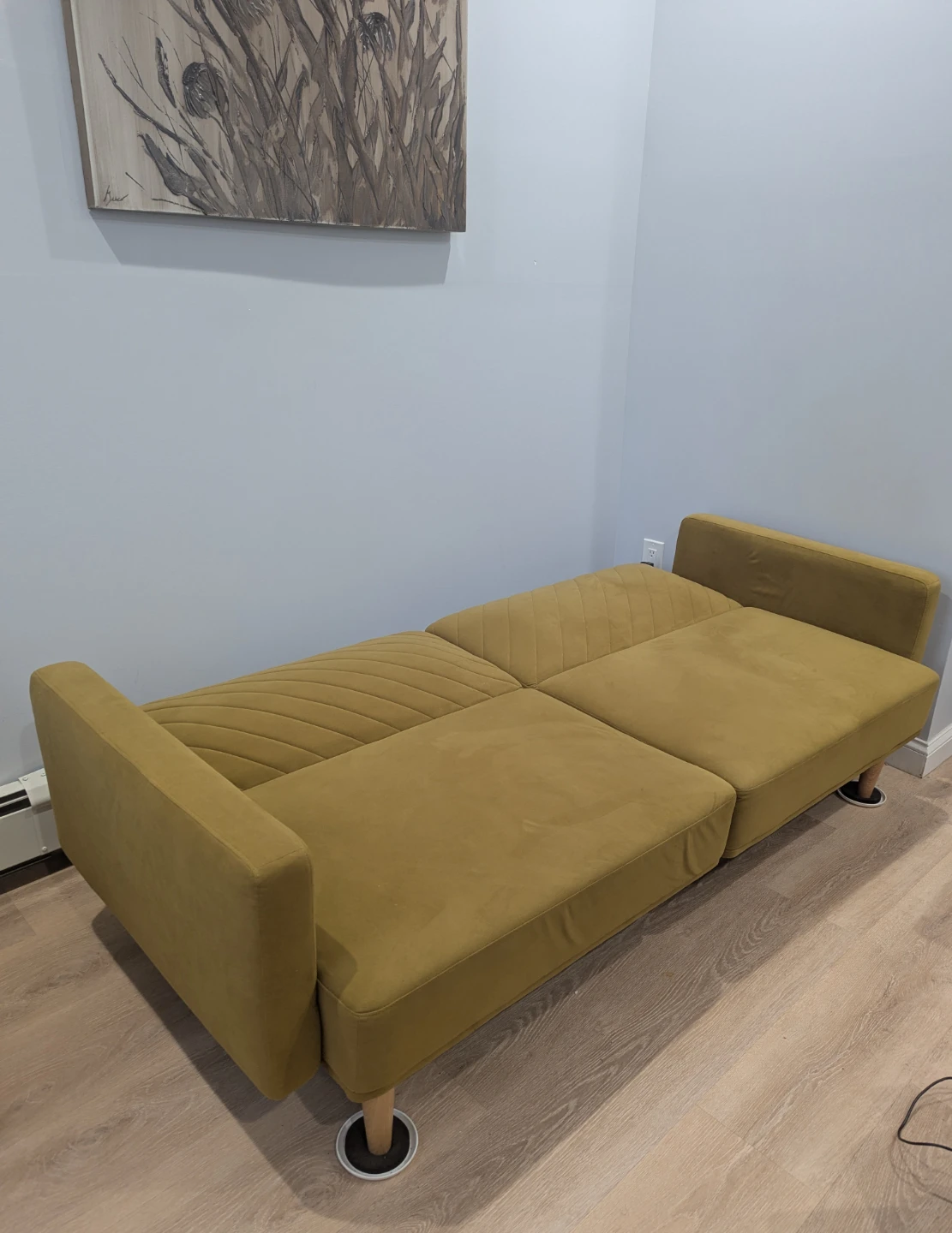 MOVING SALE: Velvet Convertible Futon Sofa - photo 5
