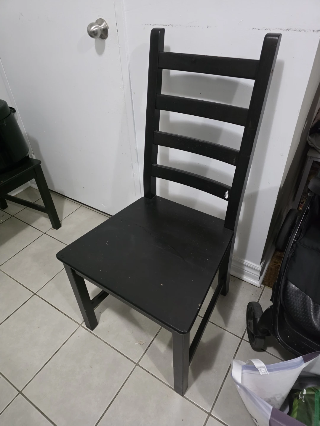 Black Wooden Ladder Back Chair