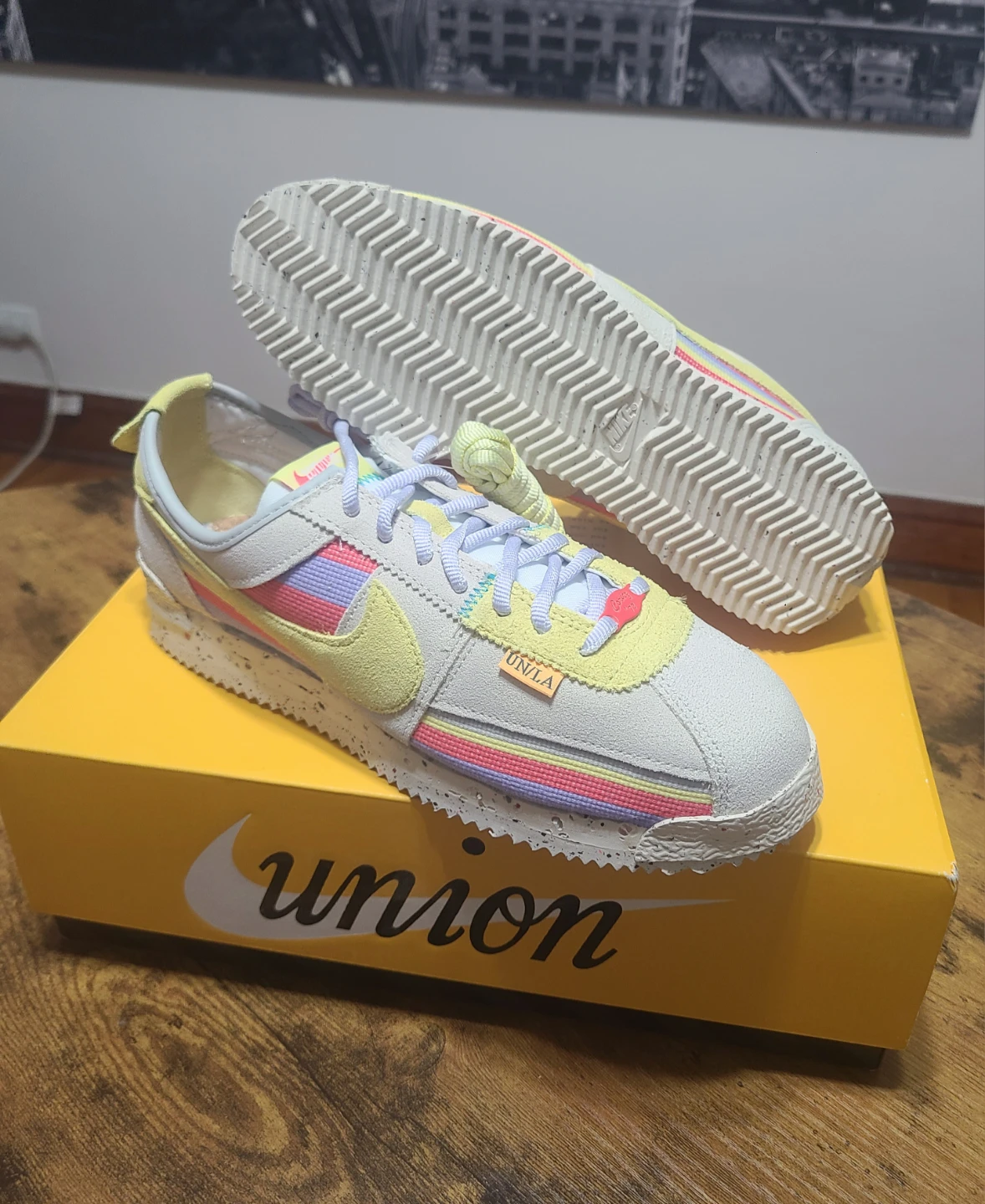Nike Cortez Union LA "Lemon Frost" Sneakers Men's Size 9.5 US