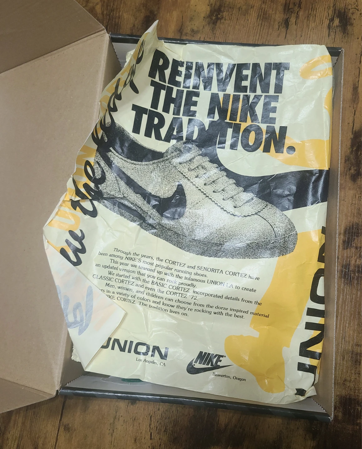 Nike Cortez Union LA "Lemon Frost" Sneakers Men's Size 9.5 US - photo 3