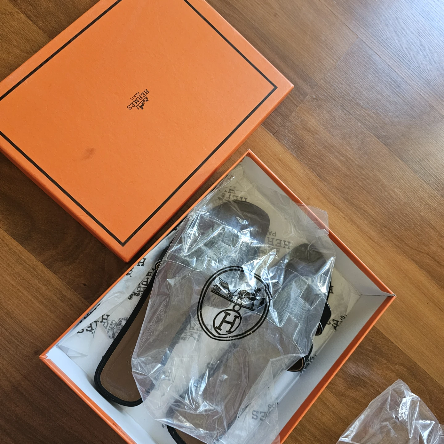Hermès Black Leather Slide Sandals - photo 3