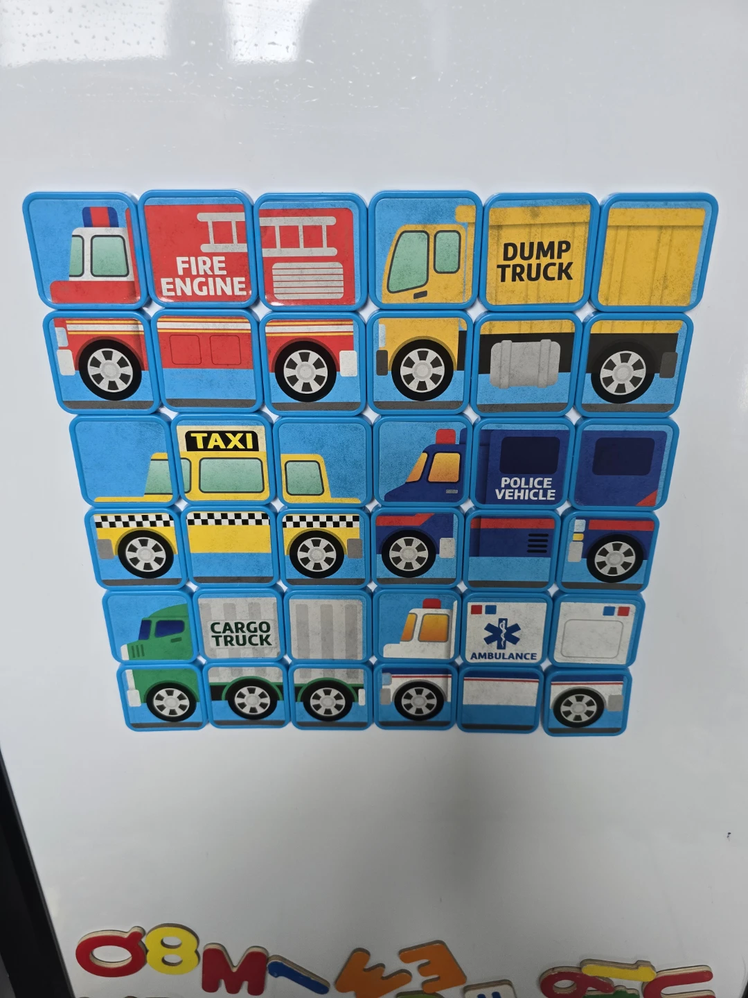 Kids Vehicle Magnets Set