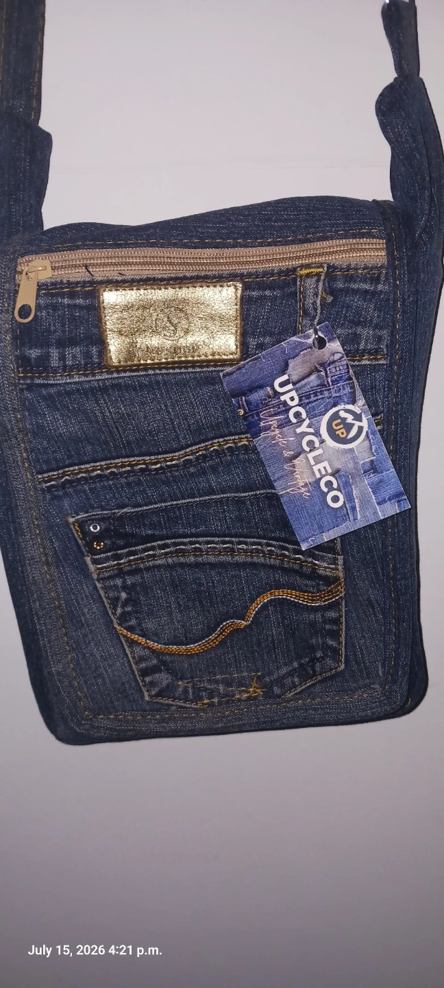 Upcycled Jwan Denim Crossbody Bag - photo 2